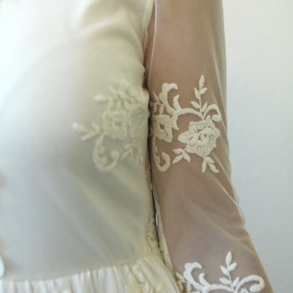 Forever 21 Peplum Babydoll Dress Lace Boho White - Picture 3 of 8